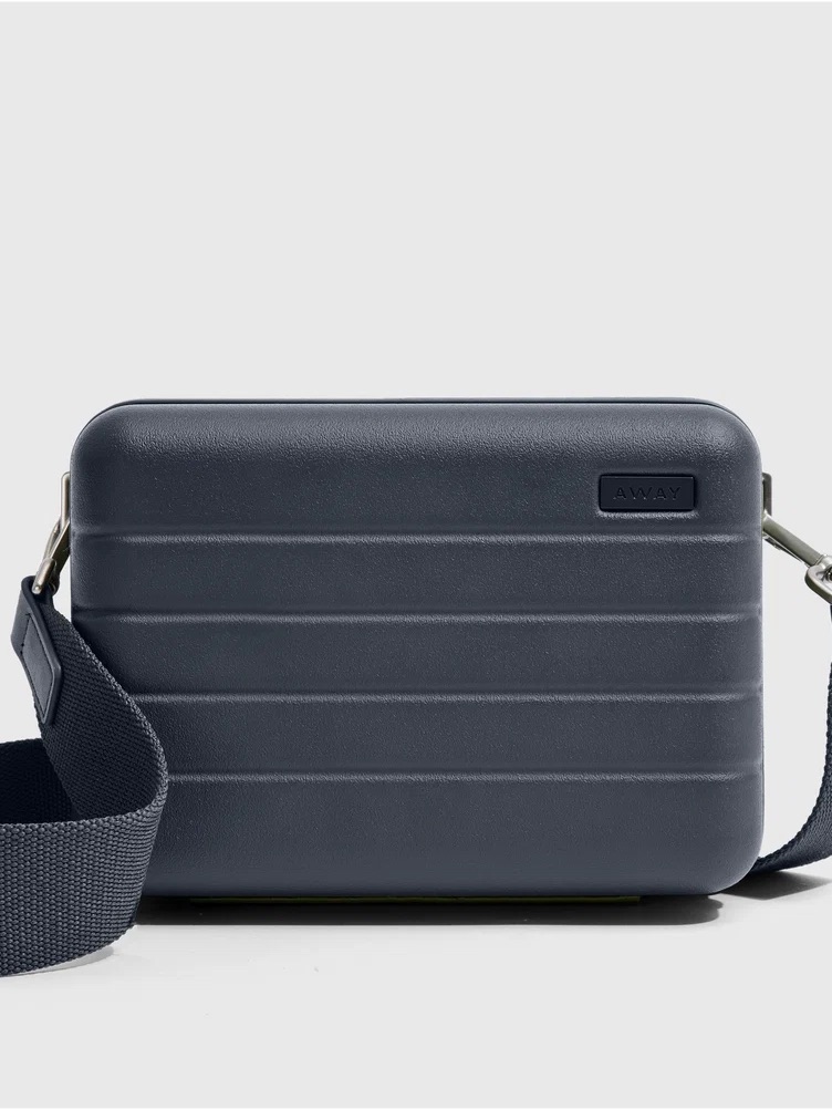 Away Compact Hardshell Crossbody Bag In Dark Navy